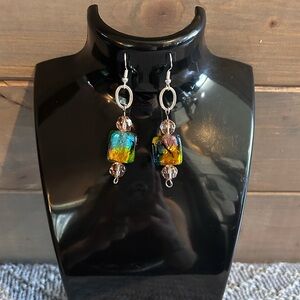 Hand Crafted Elegant Multicolor Dangle Earrings